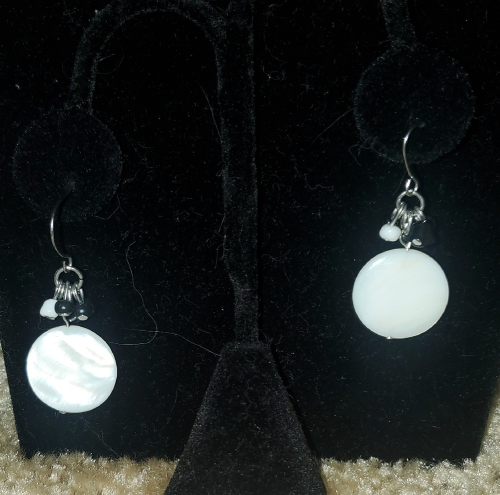 Elegant White Dangle Earrings